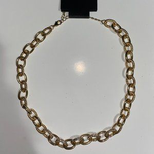 Worthington Gold Rhinestone Chain Necklace